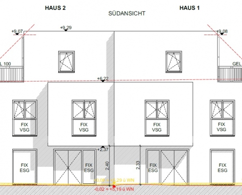 Südansicht H1+2