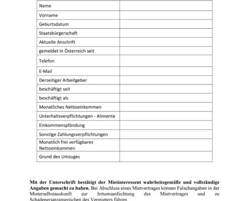 Mieterselbstauskunft Wien, Ratgeber