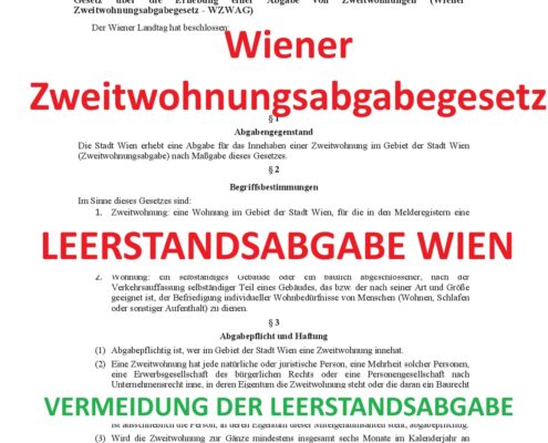 Wiener Zweitwohnungsbesitzabgabe Leerstandsabgabe Wien - Zweitwohnsitzabgabe bzw. Leerstandsabgabe Wien