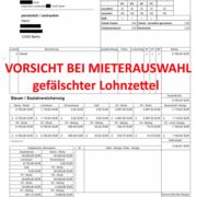 Mieterauswahl Mieterprufung Gefaelschter Lohnzettel - Mieterauswahl - Mieterprüfung - Wien
