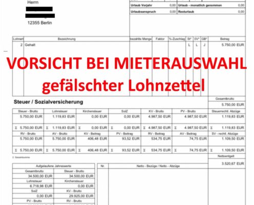 Mieterauswahl Mieterprufung Gefaelschter Lohnzettel - Mieterauswahl - Mieterprüfung - Wien
