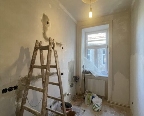 Wohnungsmodernisierung Küchenrenovierung Baustelle