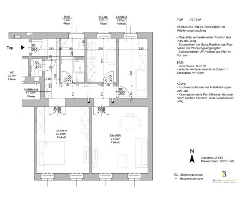 Vermarktungsgrundriss Grundrissoptimierung 1030 Wien