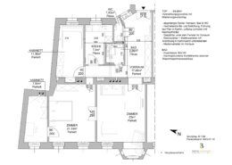 Wohnungssanierung 1050 Wien Einrichtungsplan Moeblierter Grundriss 3 - Wanddurchbruch Altbau