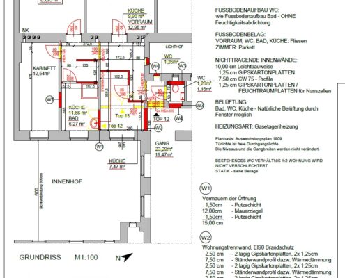 Wohnungssanierung Beispiel Bauanzeige Wien - Wohnungssanierung Wien