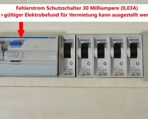 Fi Schalter 0 03 A Gultiger Elekt Robefund Vermietung Moeglich