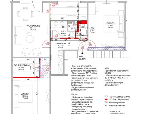 Wohnungsmodernisierung 1190 Plan