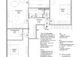 Wohnungsmodernisierung Grundrissoptimierung möblierter Plan