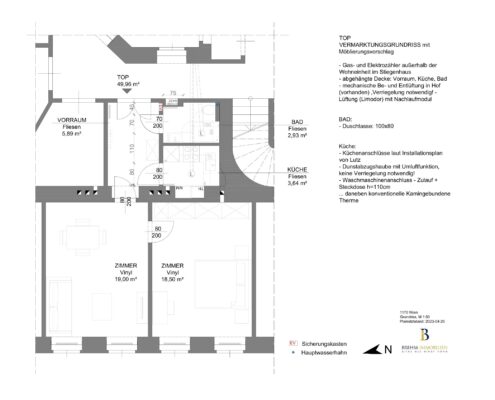 Wohnungssanierung 1170 Wien Vermarktungsgrundriss