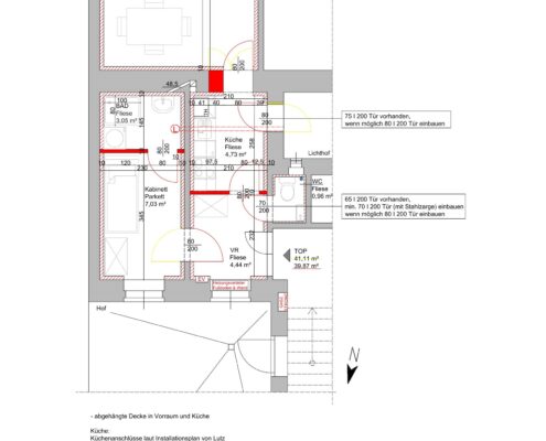 Wohnungssanierung mit aufsteigender Feuchtigkeit Plan