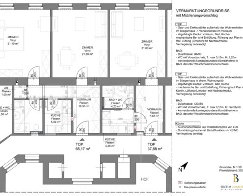 Wohnungssanierung Vermarktungsgrundriss