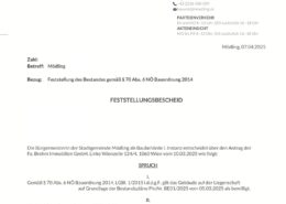 Bescheid nachträgliche Bewilligung