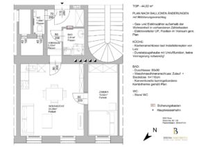 Plan nach Altbausanierung in Wien